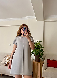 Oysh Modal Gri Elbise - Tunik