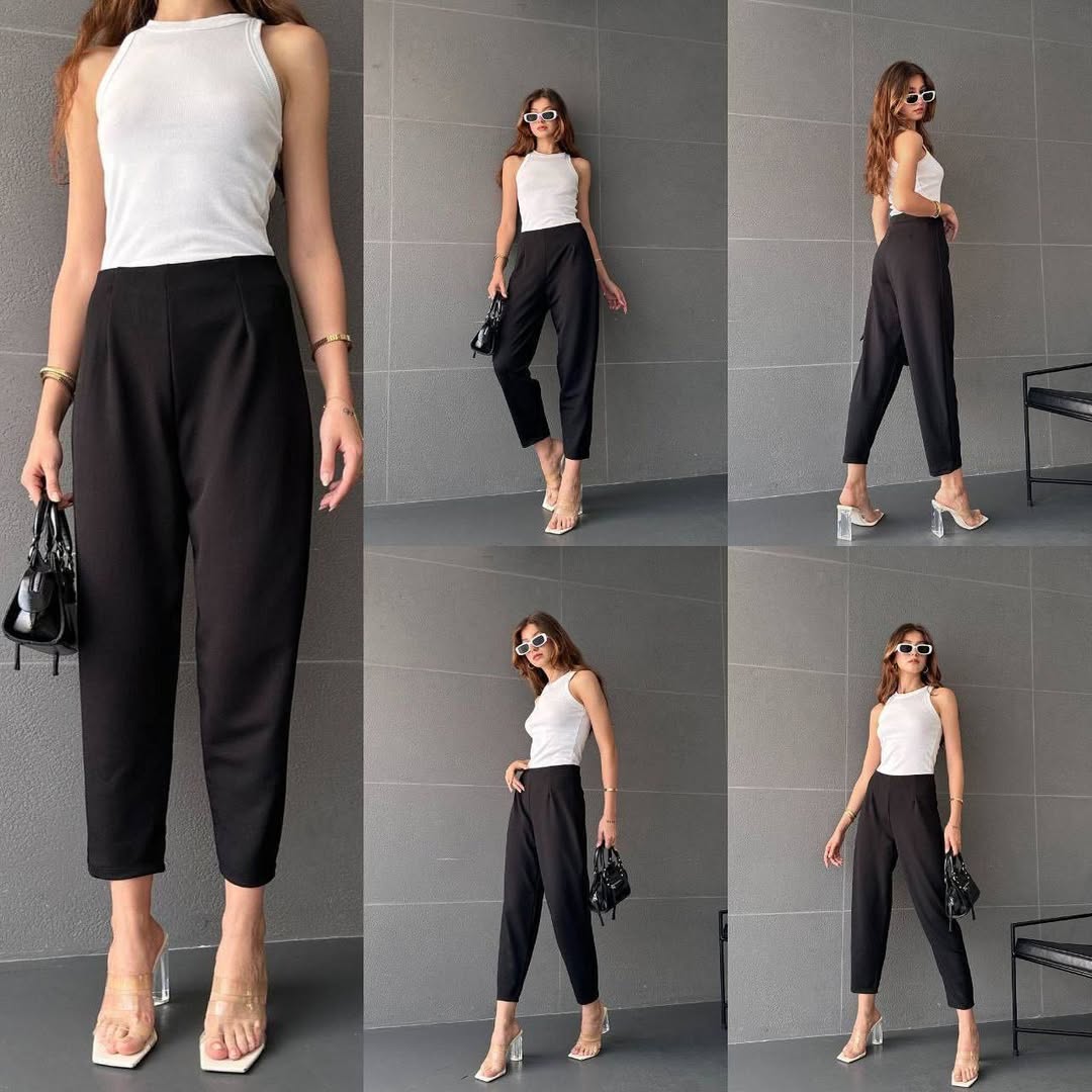 SİYAH ZRA MARKA BELİ LASTİKLİ BALON PANTOLON