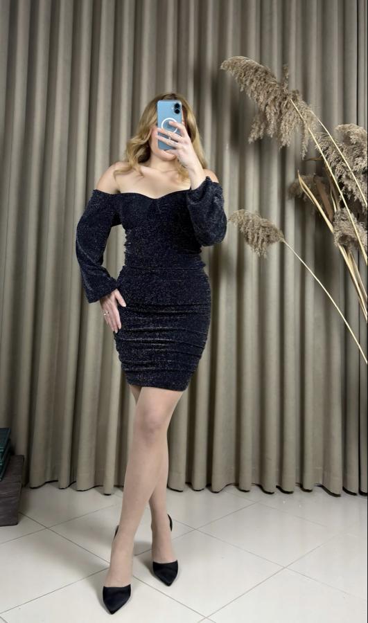 BALON KOL SİMLİ ELBİSE